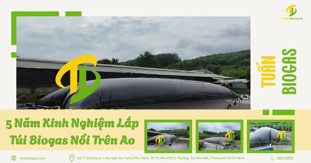 5 Năm Kinh Nghiệm Lắp Túi Biogas Nổi Trên Ao Của Kỹ Thuật Viên Tuấn Biogas